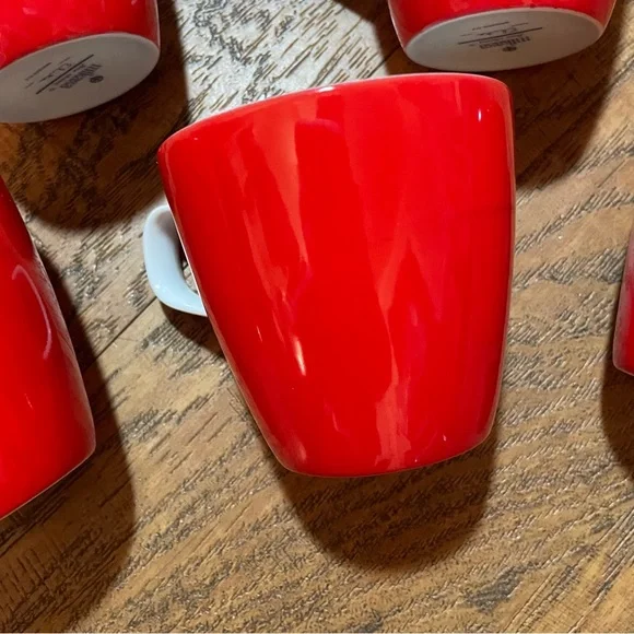 Retro mikasa fine china mandarin red/whiten retro tea cup set of 6 - Picture 12 of 13